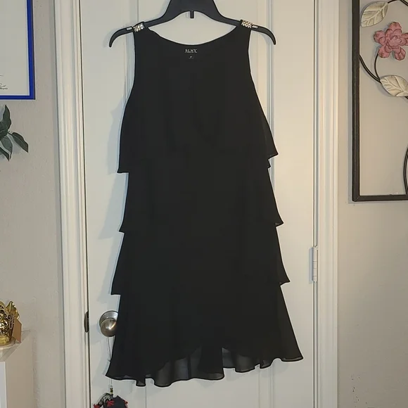 slny black dress La Femme Fashions Dress 32632 Dark Teal / 00